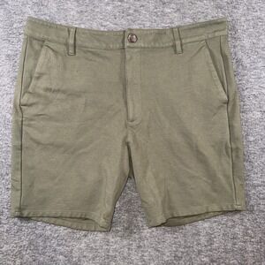 True Classic Shorts Men 7" Classic Fit Comfort Stretch Chino Shorts Green Sz 36